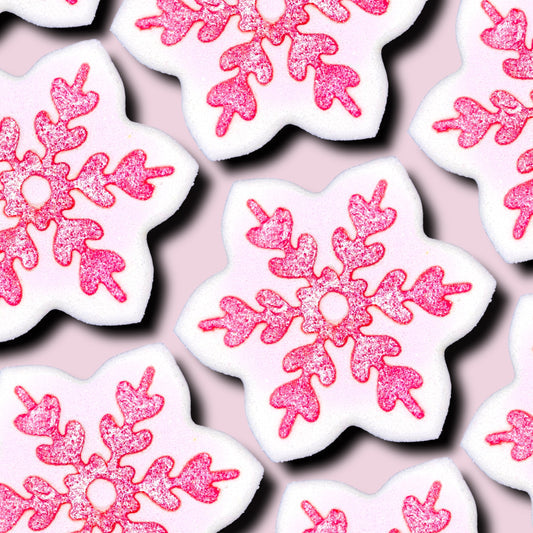 Large White & Pink Snowflake Bath Bomb